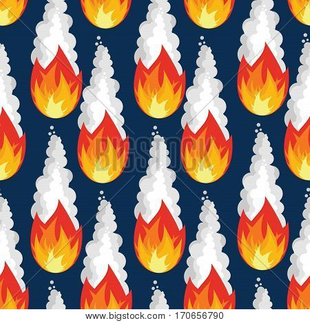 Meteor Rain Seamless Pattern. Fire Asteroid Texture. Fiery Sky