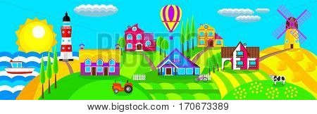 bright background with the image of sea landscape