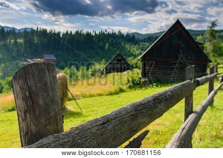 The village in the mountains landscape. Beauty of nature.