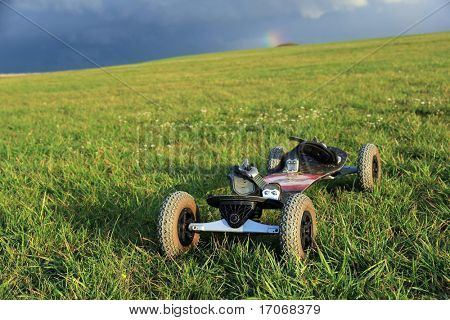 Mountainboard บนเขตข้อมูลสีเขียว