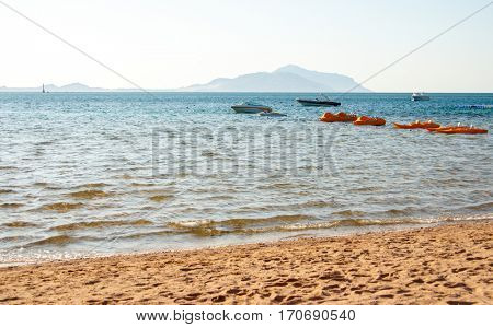 EGYPT, SHARM EL SHEIKH - JULY 19, 2015: Buildings and Area Hotel Jaz Belvedere in Sharm El Sheikh, Popular Center of a Beach Holiday and Diving, Red Sea, Summer, Egypt