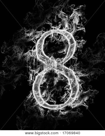 A number of smoke alphabet