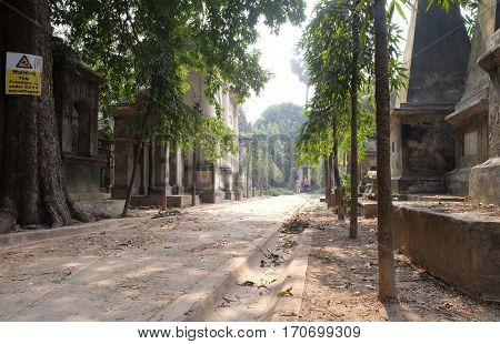 KOLKATA, INDIA - FEBRUARY 08: Kolkata Park Street Cemetery, inaugurated 1767, on February 08, 2016 in Kolkata, India.