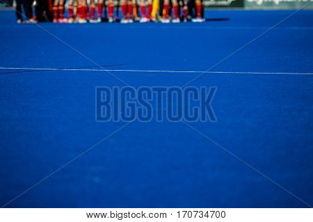 VALENCIA, SPAIN - FEBRUARY 5: Spanish team during Hockey World League Round 2 match between Spain and Czech Republic at Betero Stadium on February 5, 2017 in Valencia, Spain