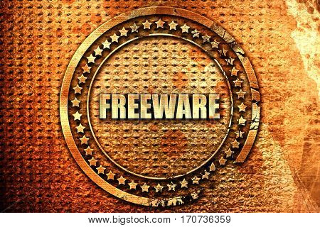 freeware, 3D rendering, text on metal