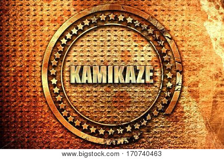 kamikaz, 3D rendering, text on metal