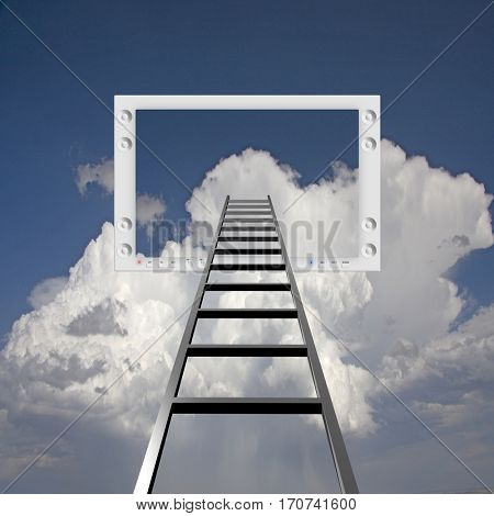 Ladder lead into Flat Panel  3D Render