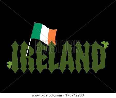 Mde In Ireland Emblem. Irish Flag Sign. National Tape. Logo For Production. Symbol For Manufacture