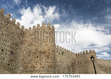 Avila (Castilla y Leon Spain): the famous medieval walls surrounding the city