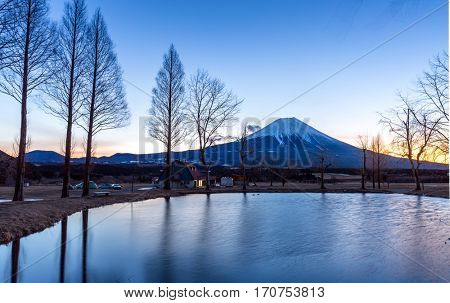 Mount Fuji Fujisan mountain with sunrise Japan