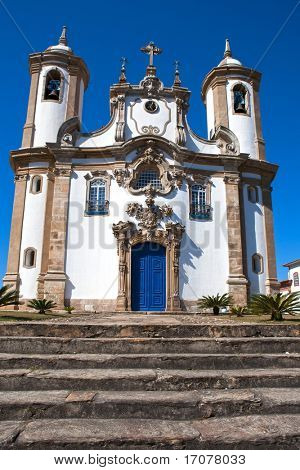 visning af en kirke i ouro preto i minas gerais Brasilien