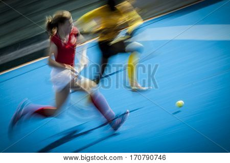 VALENCIA, SPAIN - FEBRUARY 7: Daria Skoraszewska during Hockey World League Round 2 match between Ghana and Poland at Betero Stadium on February 7, 2017 in Valencia, Spain
