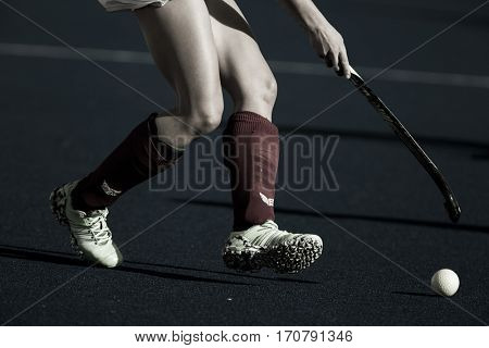 VALENCIA, SPAIN - FEBRUARY 7: Poland player during Hockey World League Round 2 match between Ghana and Poland at Betero Stadium on February 7, 2017 in Valencia, Spain