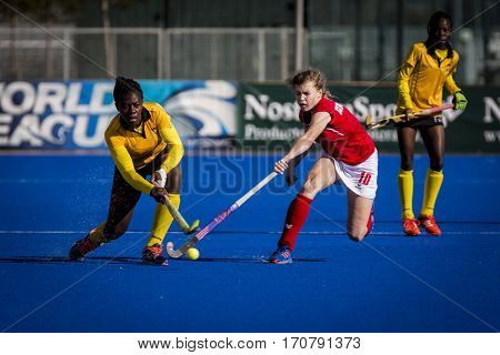 VALENCIA, SPAIN - FEBRUARY 7: (10) Daria Skoraszewska during Hockey World League Round 2 match between Ghana and Poland at Betero Stadium on February 7, 2017 in Valencia, Spain