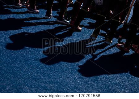 VALENCIA, SPAIN - FEBRUARY 7: Spanish players during Hockey World League Round 2 match between Spain and Turkey at Betero Stadium on February 7, 2017 in Valencia, Spain