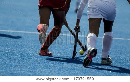 VALENCIA, SPAIN - FEBRUARY 7: Players during Hockey World League Round 2 match between Spain and Turkey at Betero Stadium on February 7, 2017 in Valencia, Spain
