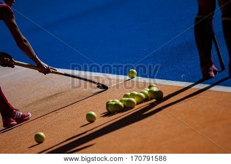 VALENCIA, SPAIN - FEBRUARY 7: Spanish player during Hockey World League Round 2 match between Spain and Turkey at Betero Stadium on February 7, 2017 in Valencia, Spain