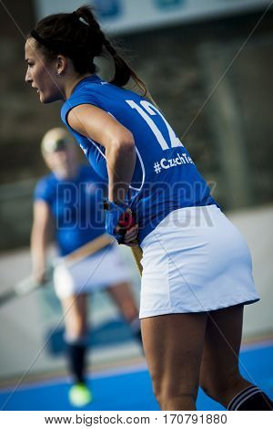 VALENCIA, SPAIN - FEBRUARY 7: Veronika Novakova during Hockey World League Round 2 match between Russia and Czech Republic at Betero Stadium on February 7, 2017 in Valencia, Spain