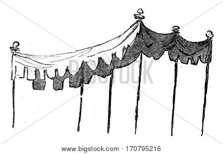 Canopy of Procaccini, vintage engraved illustration. Magasin Pittoresque 1845.
