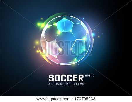 football with sparkling light abstract background vector