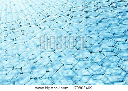 Hexagonal layered molecular structure of nano material illustration