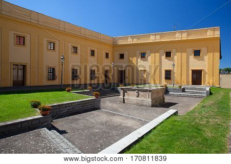 Polna Czech Republic - August 312016: Former Castle Chateau and now a museum in Polna. Polna is a historic town in East Bohemia the historic core of the city is an urban conservation area.
