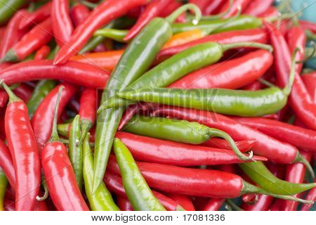 Chiles rojos y verdes