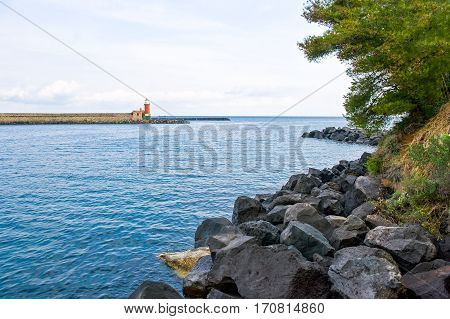 Italy, Ischia, Ischia Porto, view from the harbor