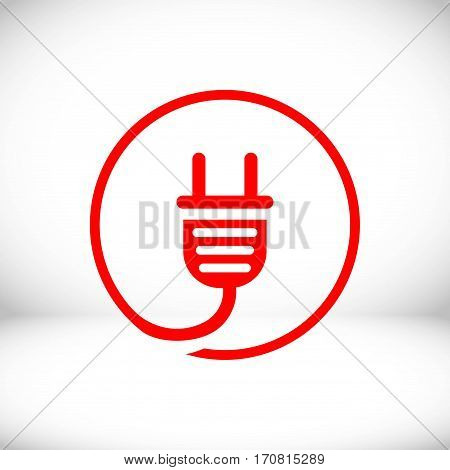 Plug vector icon stock vector illustration flat design