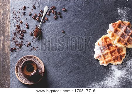 Belgian Waffles And Coffee