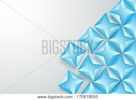 Abstract blue triangles repeating on gray background