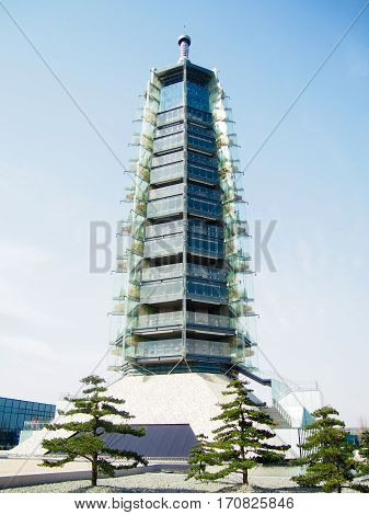 Newly rebuilt ancient world wonder of the porcelain tower in Nanjing China.