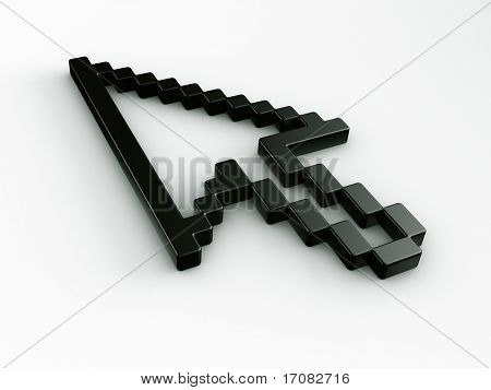 3D-gengivelse af en standard pilecursor
