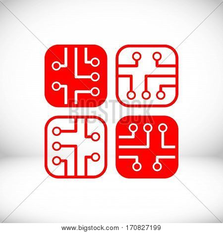 circuit board icon stock vector illustration flat design