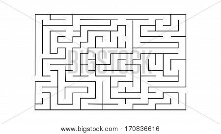 rectangle labyrinth with entry and exit.vector game maze puzzle with solution
