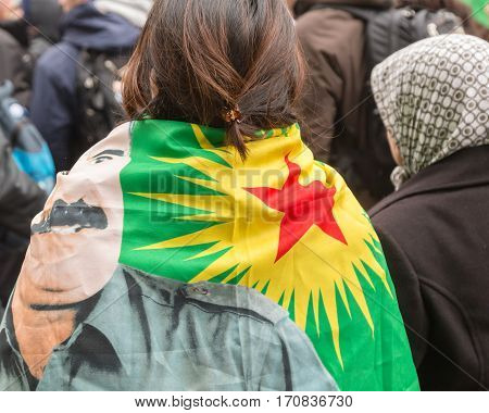 Kurdish Demonstrators Protesting In Milan, Italy