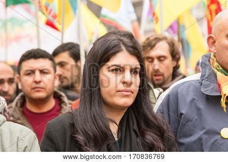 Kurdish Demonstrators Protesting In Milan, Italy