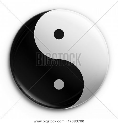 3D-rendering av en Yin Yang-märke