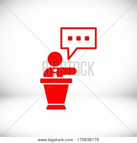 lectern with microphone icon stock vector illustration flat design