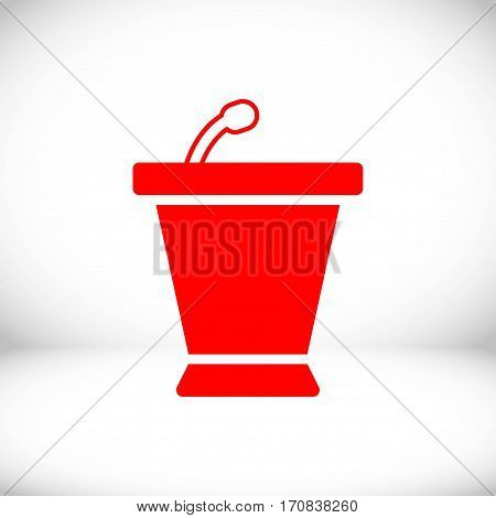lectern with microphone icon stock vector illustration flat design