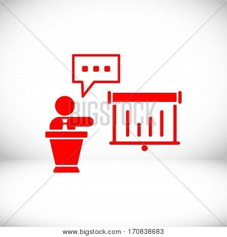lectern with microphone icon stock vector illustration flat design