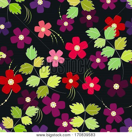Cute floral background vector pattern with forget-me-not flowers. Seamless vector floral pattern for cushion pillow bandanna silk kerchief or shawl fabric print. Texture for clothes bedclothes