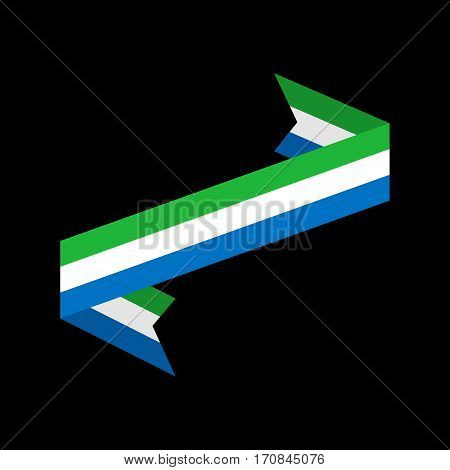 Sierra Leone Flag Ribbon Isolated. Republic Tape Banner. National Symbol Of Countrys Public