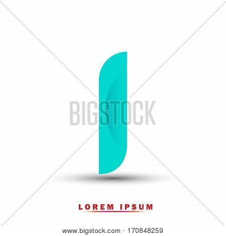Letter I icon and logo template.  New design, elegant, and simple typographic . blue