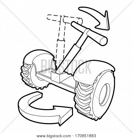 Inclined segway icon. Outline illustration of inclined segway vector icon for web
