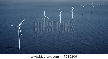จำลองภาพ 3 มิติของ windturbines ในทะเล