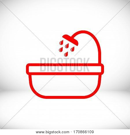 bathroom and shower icon stock vector illustration flat design