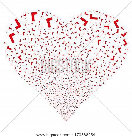Yes fireworks with heart shape. Vector illustration style is flat red iconic symbols on a white background. Object valentine heart done from confetti design elements.