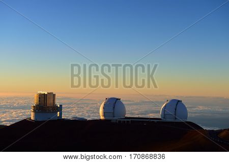 Mauna Kea Telescopes On The Big Island Of Hawaii