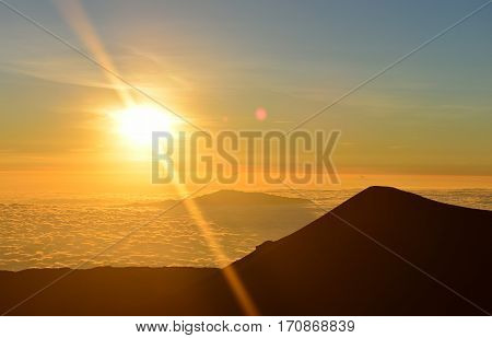 Sunset On The Summit Of Mauna Kea On The Big Island Of Hawaii